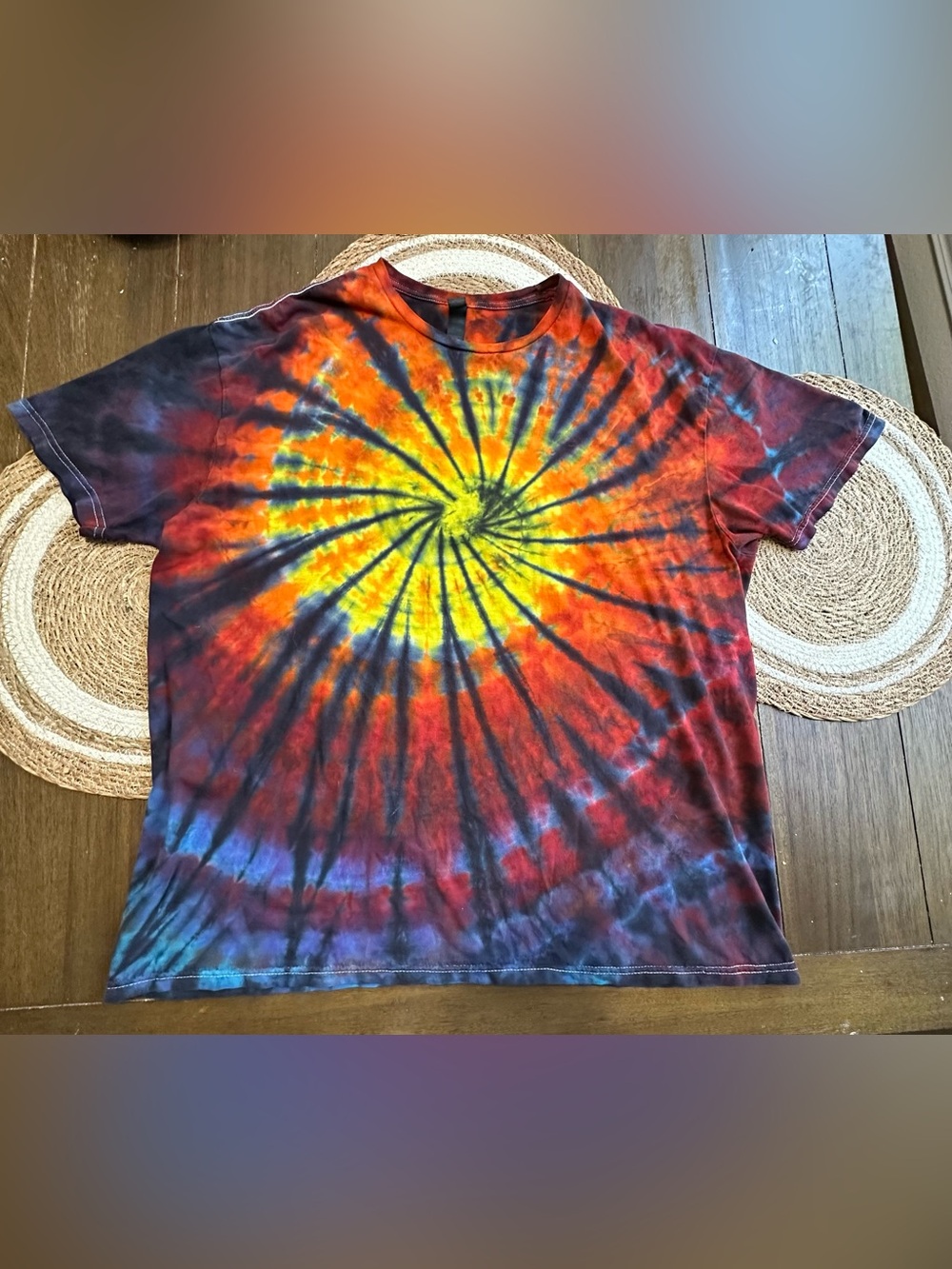 Gildan XL Multicolor Spiral Tie Dye T-Shirt 100% Cotton